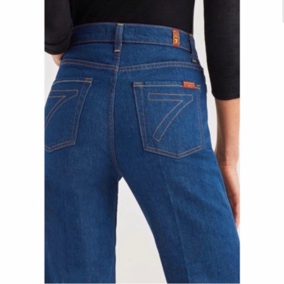 7 For All Mankind Baby Jo Cropped Trouser Jeans Avant High Rise Women's 27 - Picture 11 of 14